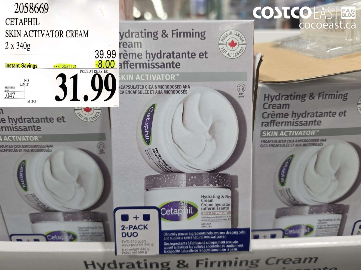2058669 CETAPHIL SKIN ACTIVATOR CREAM 2 X 340G ($8.00 INSTANT SAVINGS EXPIRES ON 2026-11-22) $31.99
