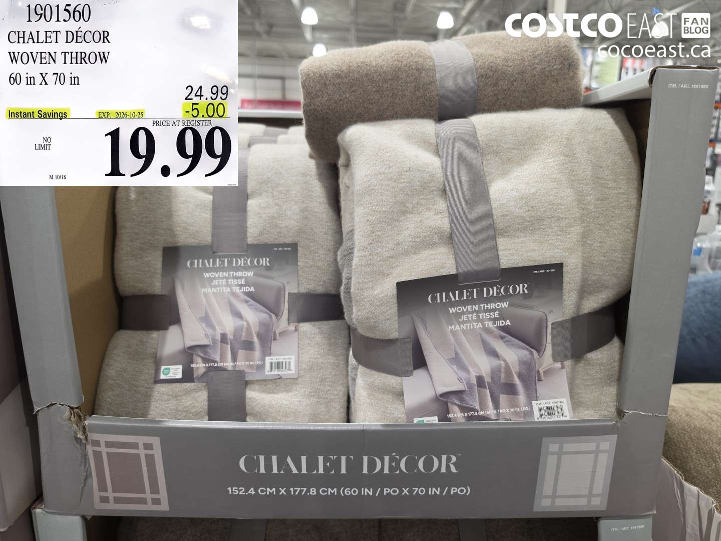 1901560 CHALET DÉCOR WOVEN THROW 60 IN X 70 IN ($5.00 INSTANT SAVINGS EXPIRES ON 2026-10-25) $19.99