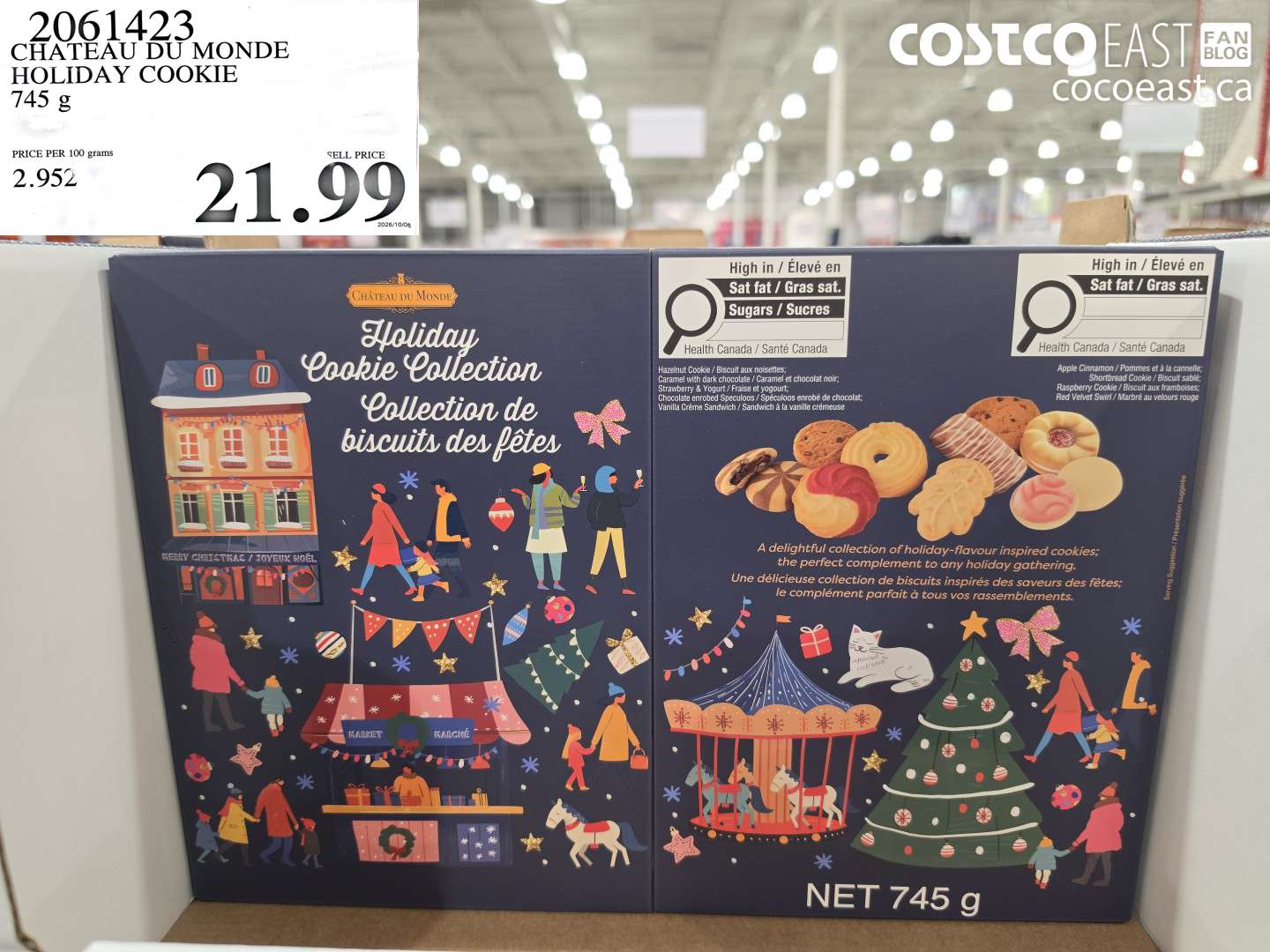 2061423 CHATEAU DU MONDE HOLIDAY COOKIE 745 G $21.99