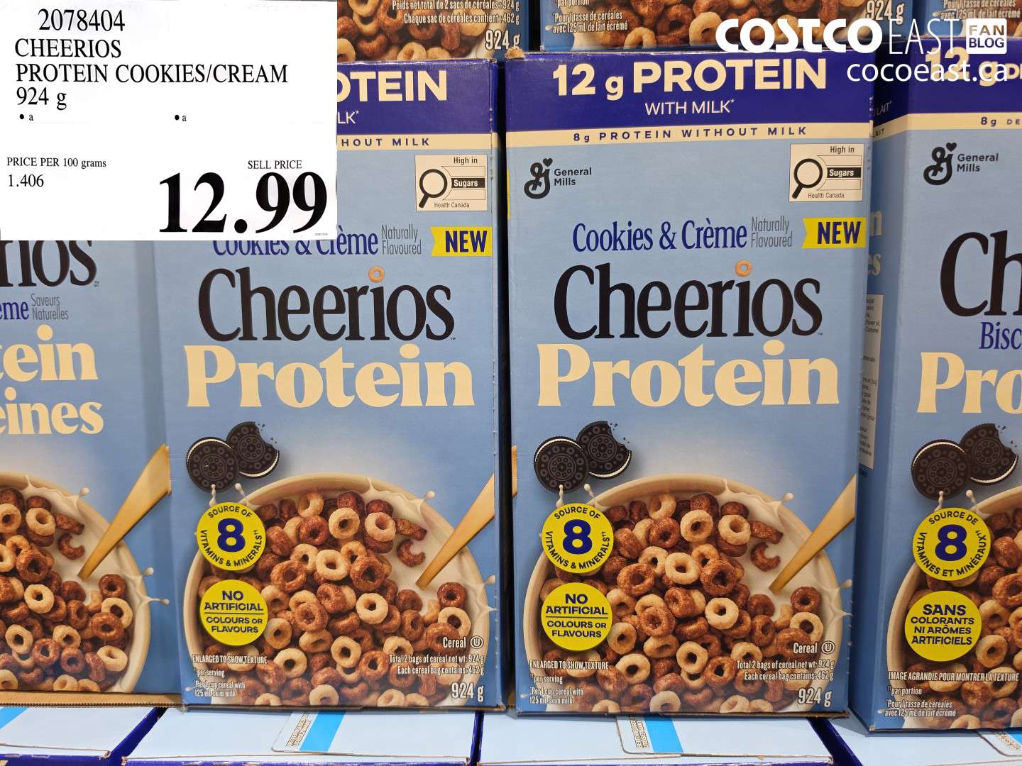 2078404 CHEERIOS PROTEIN COOKIES/CREAM 924 G $12.99