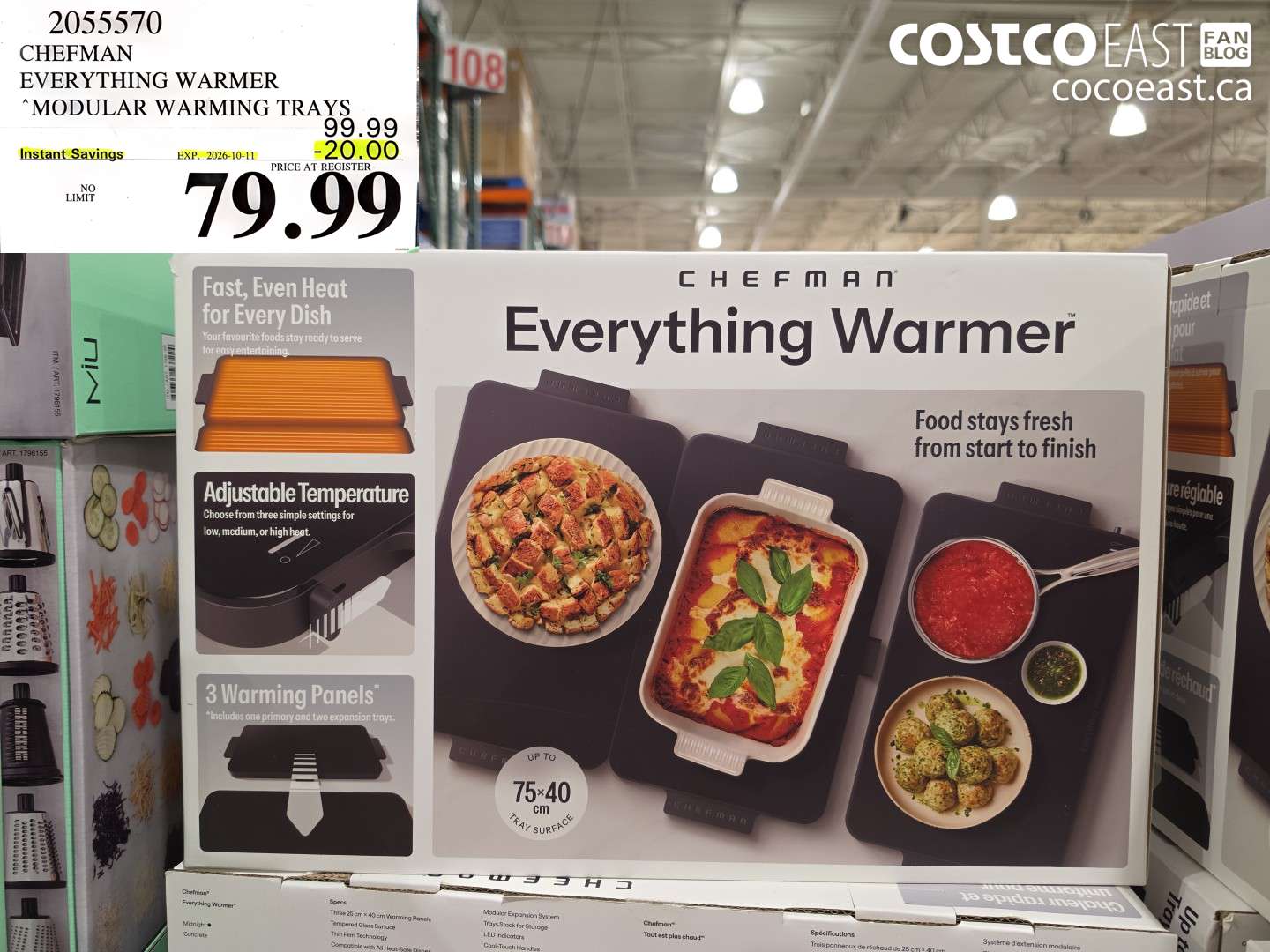 2055570 CHEFMAN EVERYTHING WARMER MODULAR WARMING TRAYS ($20.00 INSTANT SAVINGS EXPIRES ON 2026-10-11) $79.99