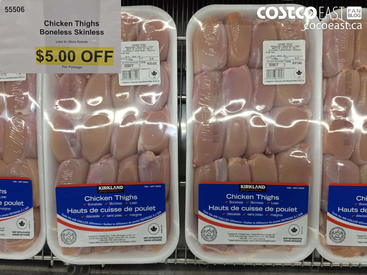 55506 CHICKEN THIGHS BONELESS SKINLESS ($5.00 INSTANT SAVINGS)
