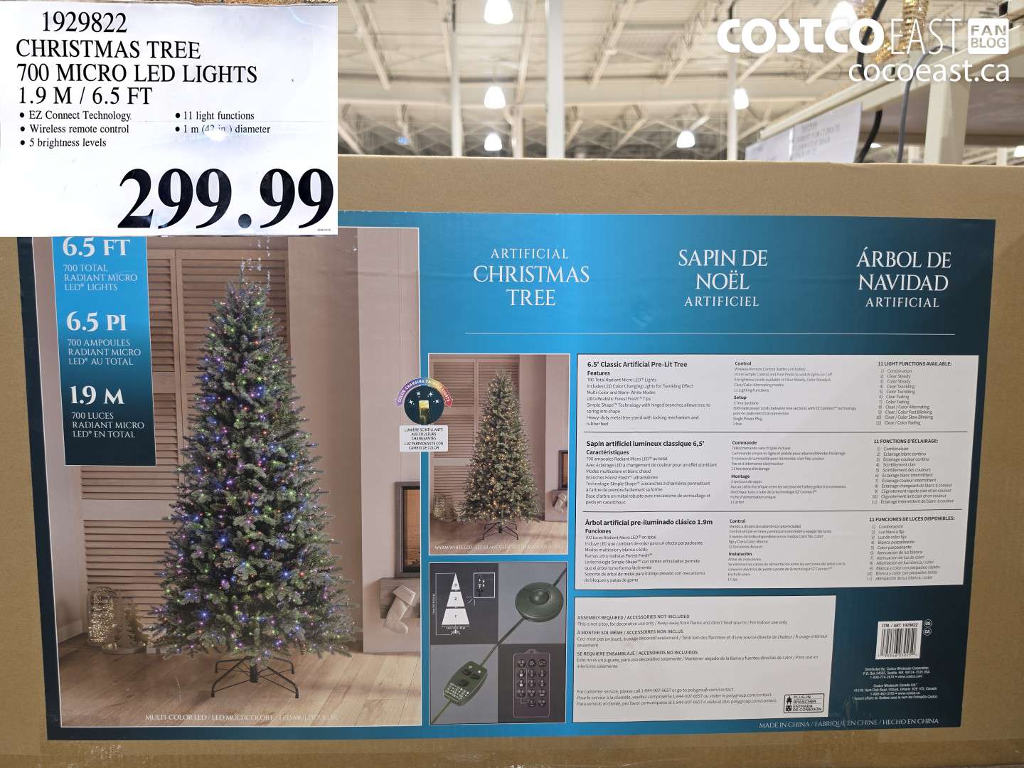 1929822 CHRISTMAS TREE 700 MICRO LED LIGHTS 1.9 M / 6.5 FT $299.99