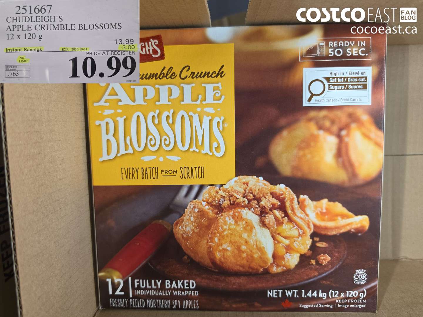 251667 CHUDLEIGH'S APPLE CRUMBLE BLOSSOMS 12 X 120 G ($3.00 INSTANT SAVINGS EXPIRES ON 2026-10-11) $10.99