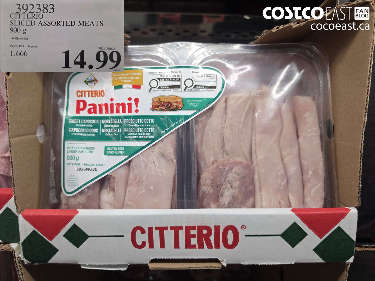 392383 CITTERIO SLICED ASSORTED MEATS 900 G $14.99