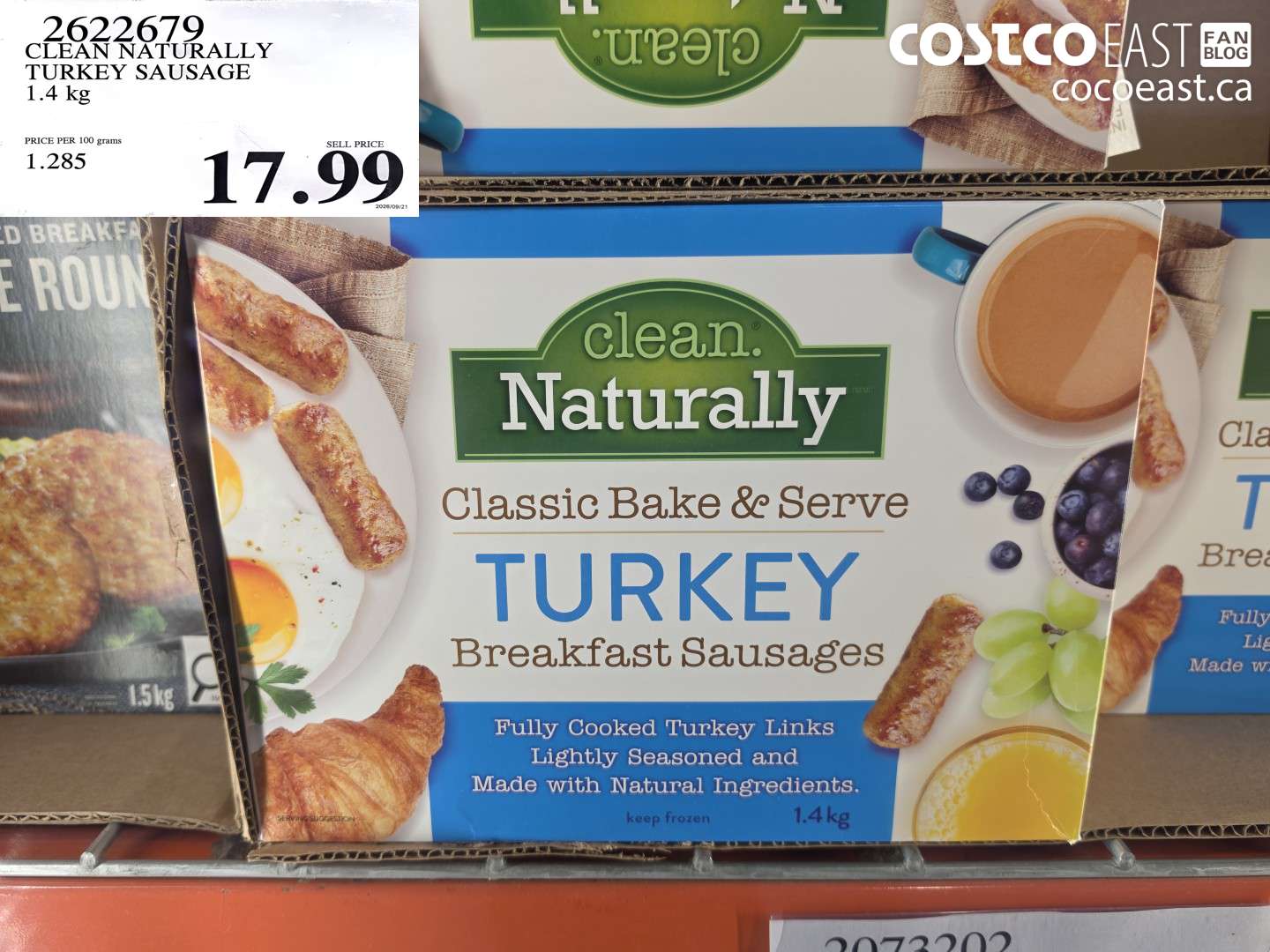 2622679 CLEAN NATURALLY TURKEY SAUSAGE 1.4 KG $17.99