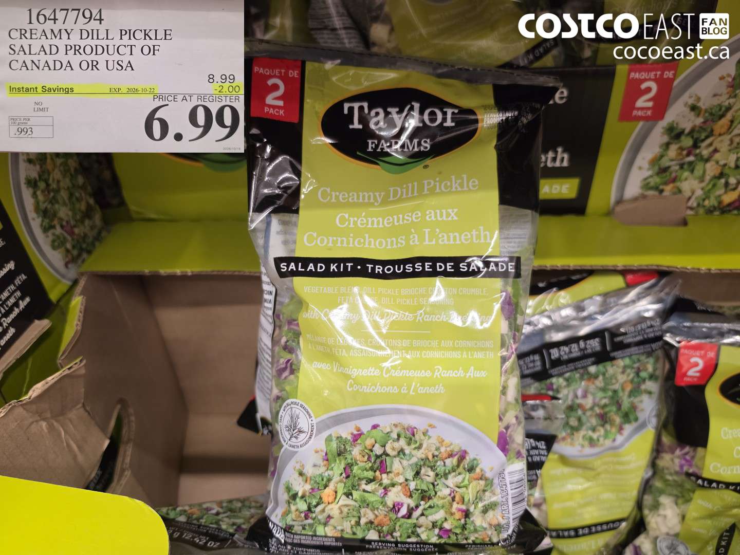 1647794 CREAMY DILL PICKLE SALAD PRODUCT OF CANADA OR USA ($2.00 INSTANT SAVINGS EXPIRES ON 2026-10-22) $6.99