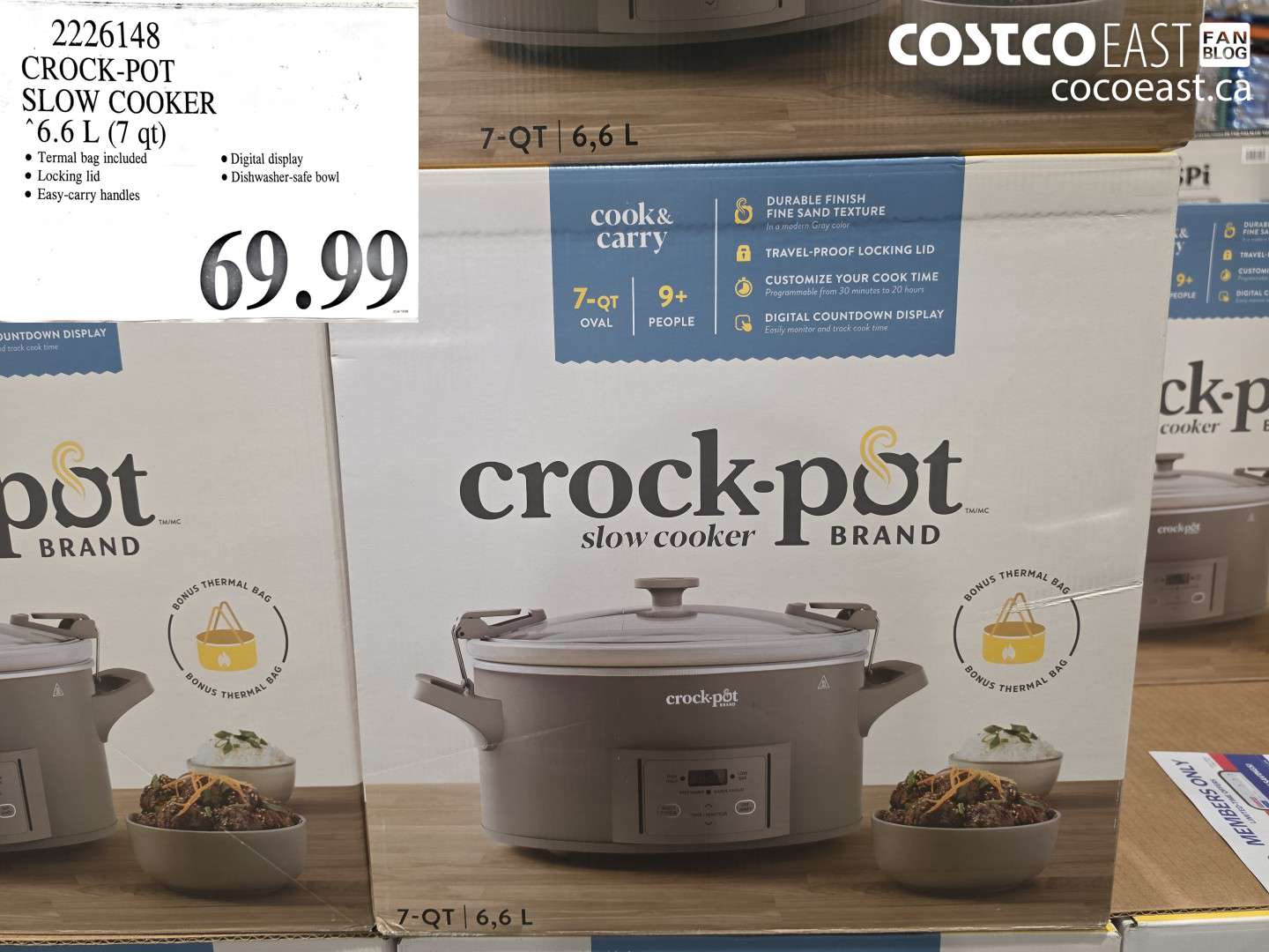 2226148 CROCK-POT SLOW COOKER 6.6 L (7 QT) $69.99