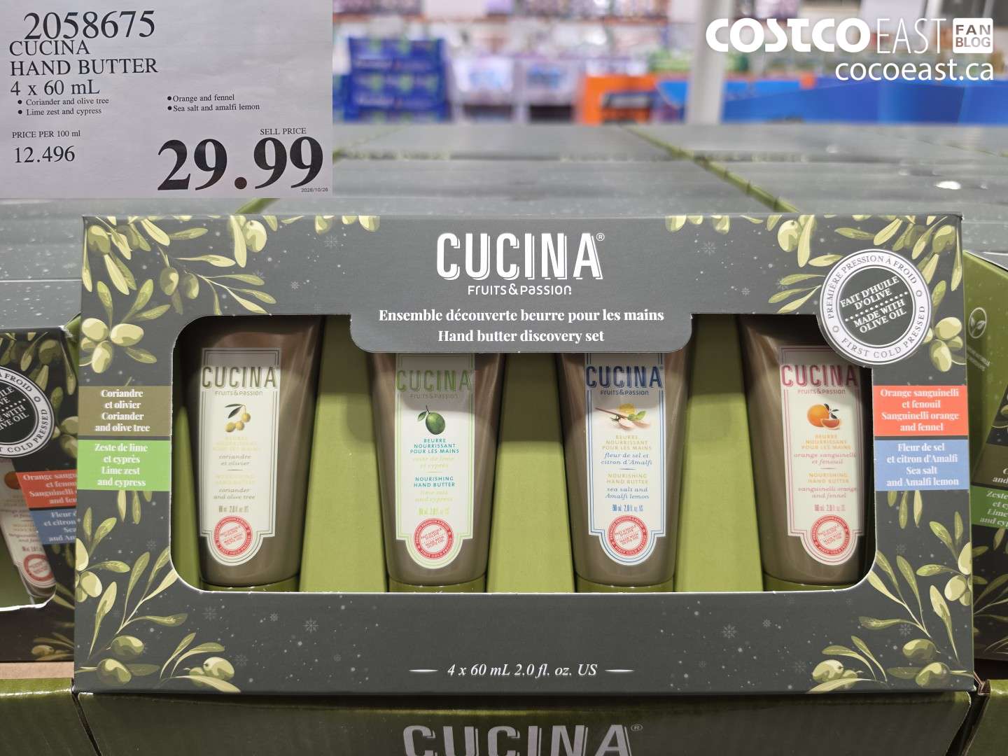 2058675 CUCINA HAND BUTTER 4 X 60 ML $29.99