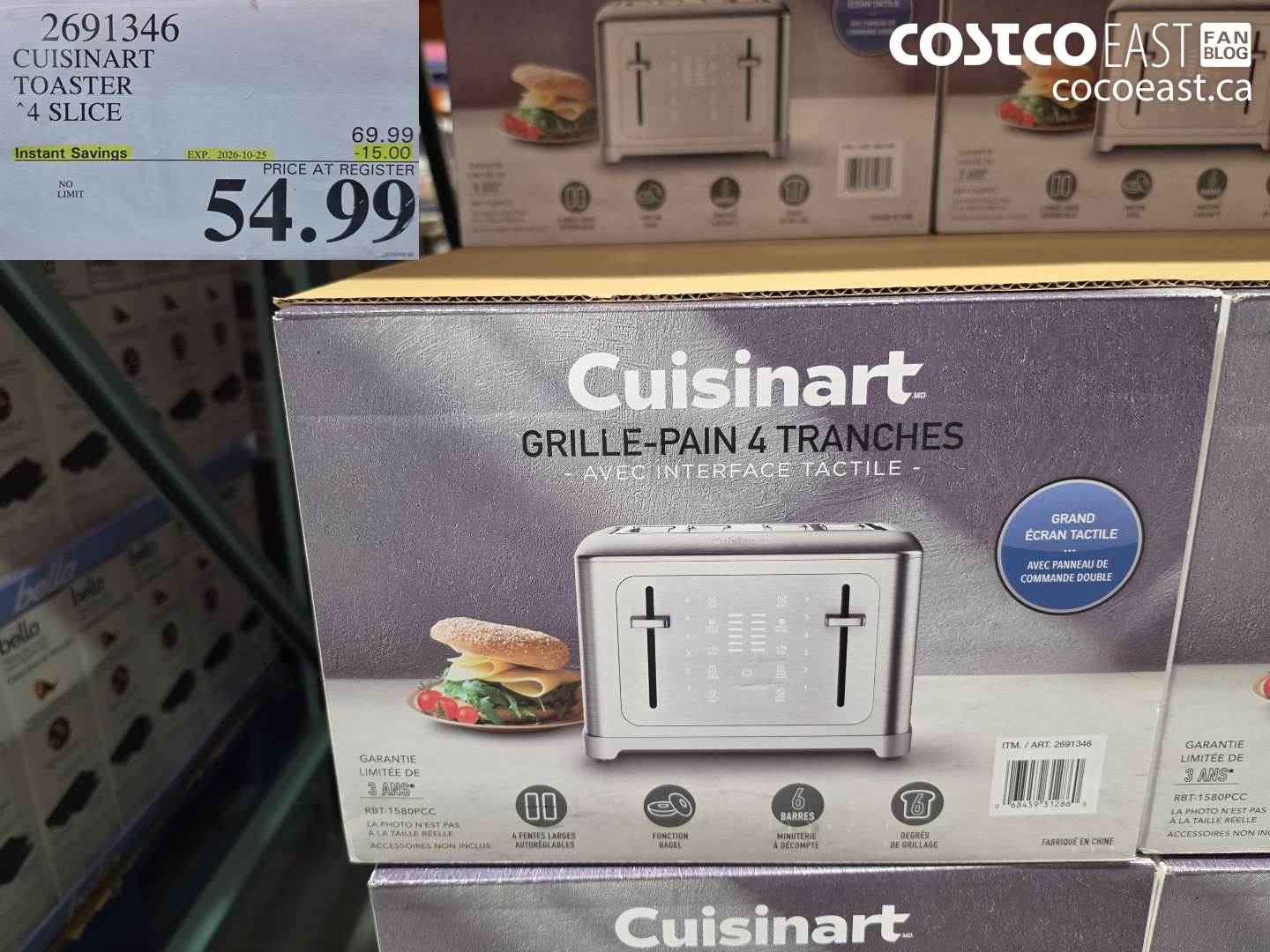 2691346 CUISINART TOASTER 4 SLICE ($15.00 INSTANT SAVINGS EXPIRES ON 2026-10-25) $54.99