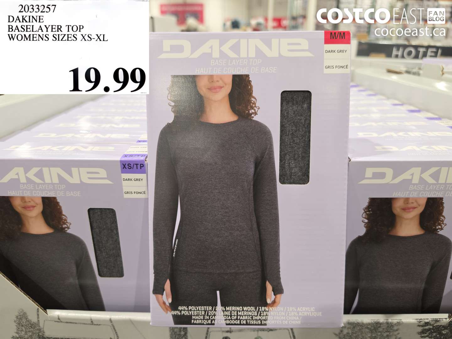 2033257 DAKINE BASELAYER TOP WOMENS SIZES XS-XL $19.99