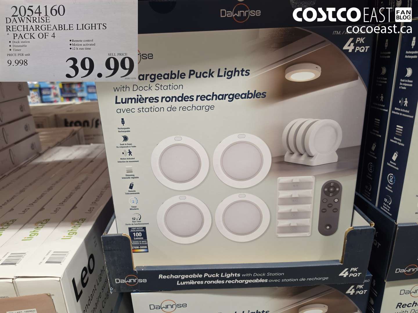 2054160 DAWNRISE RECHARGEABLE LIGHTS PACK OF 4 $39.99