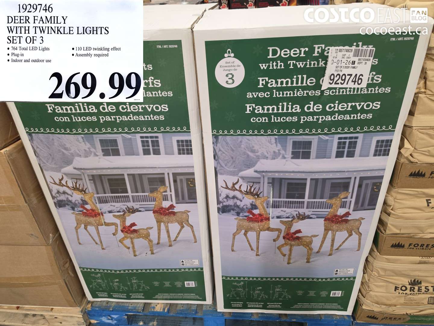 1929746 DEER FAMILY WITH TWINKLE LIGHTS SET OF 3 $269.99