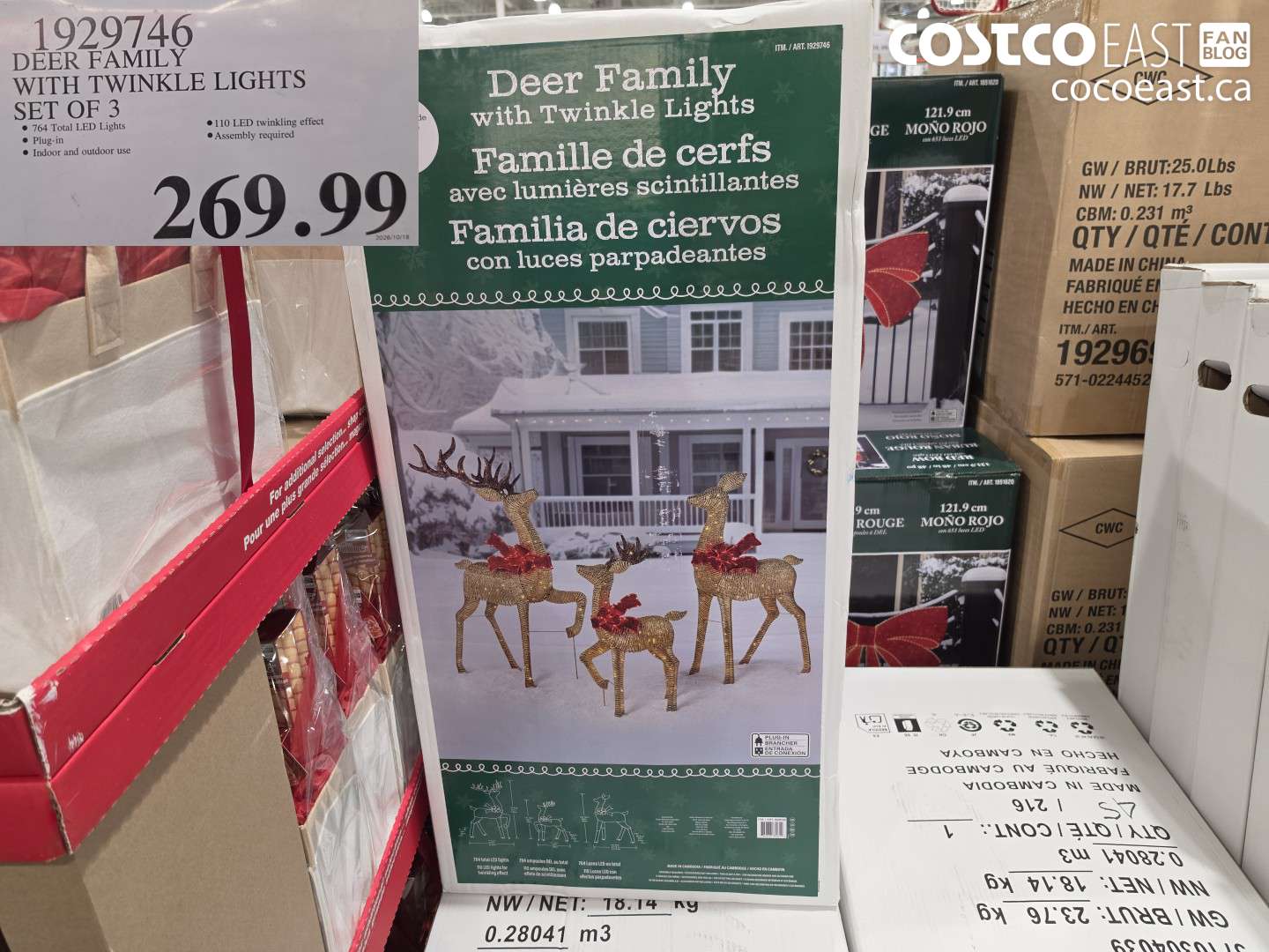 1929746 DEER FAMILY WITH TWINKLE LIGHTS SET OF 3 $269.99