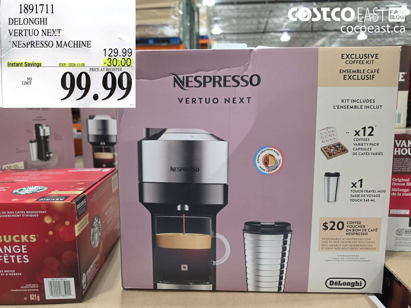 1891711 DELONGHI VERTUO NEXT NESPRESSO MACHINE ($30.00 INSTANT SAVINGS EXPIRES ON 2026-11-08) $99.99