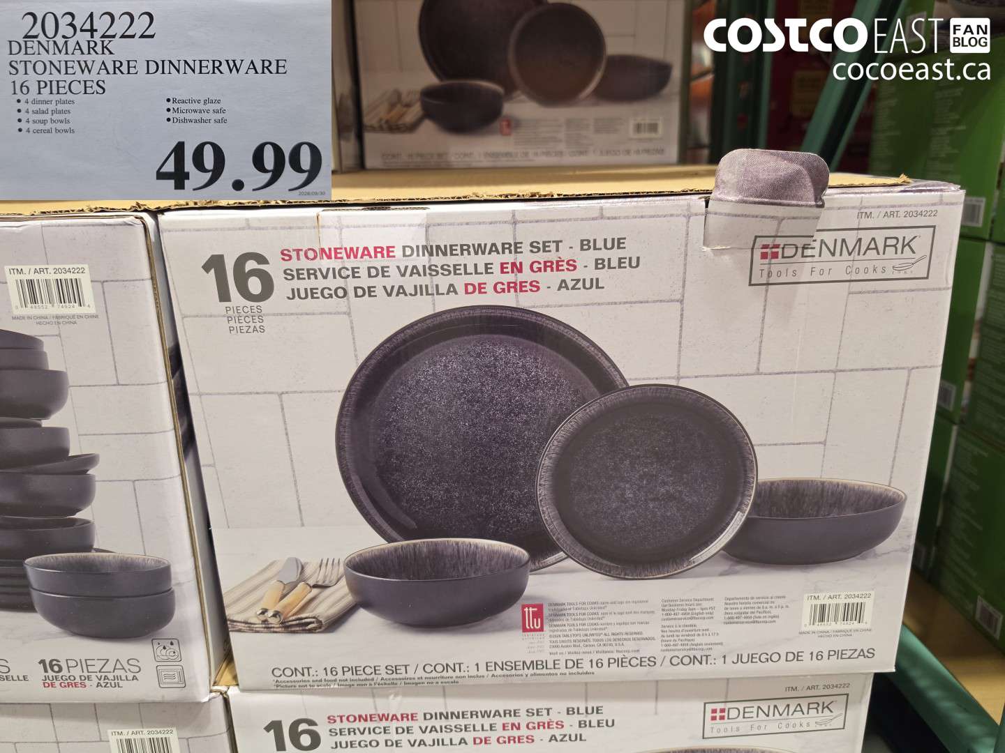 2034222 DENMARK STONEWARE DINNERWARE 16 PIECES $49.99