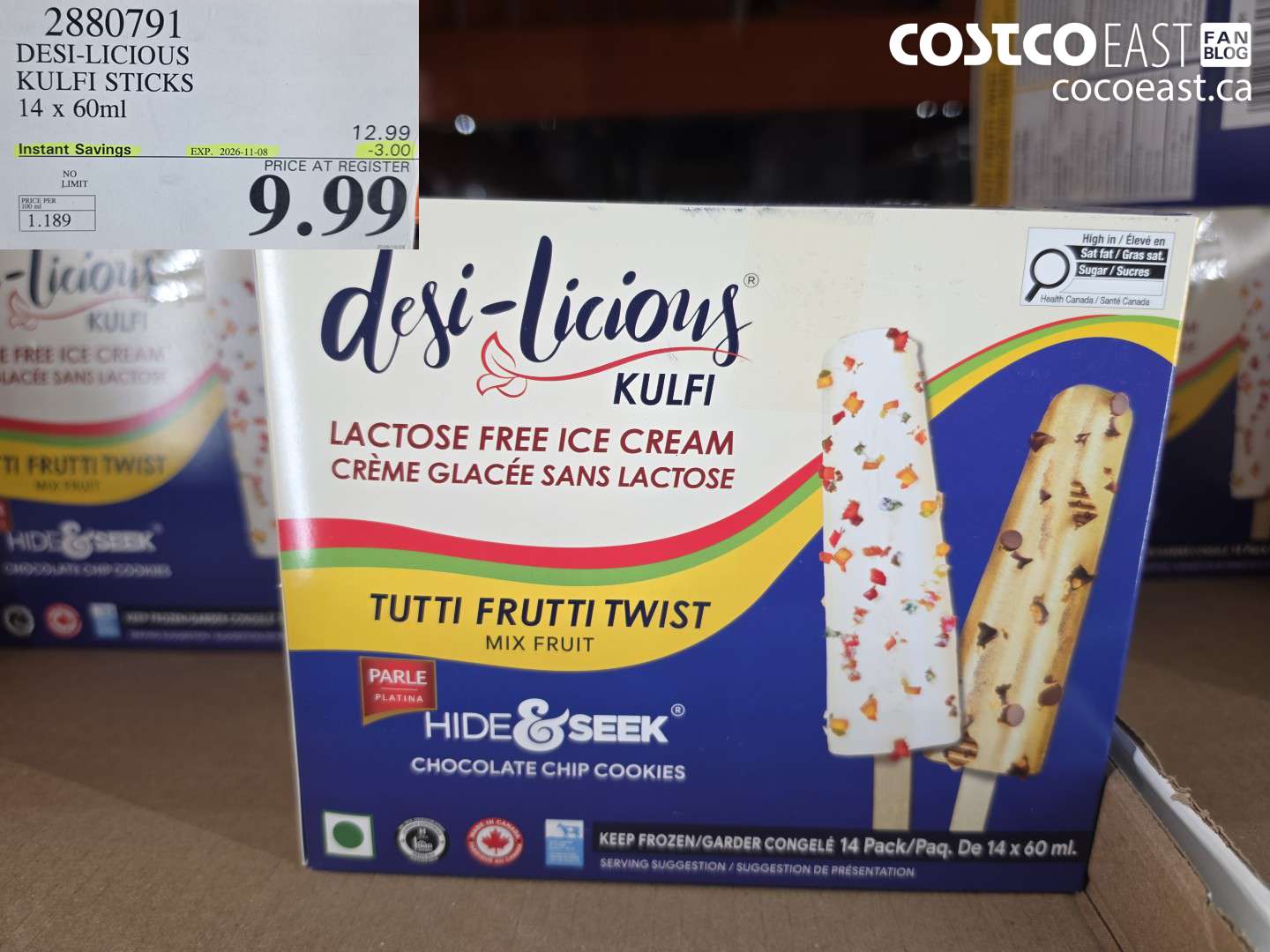 2880791 DESI-LICIOUS KULFI STICKS 14 X 60ML ($3.00 INSTANT SAVINGS EXPIRES ON 2026-11-08) $9.99