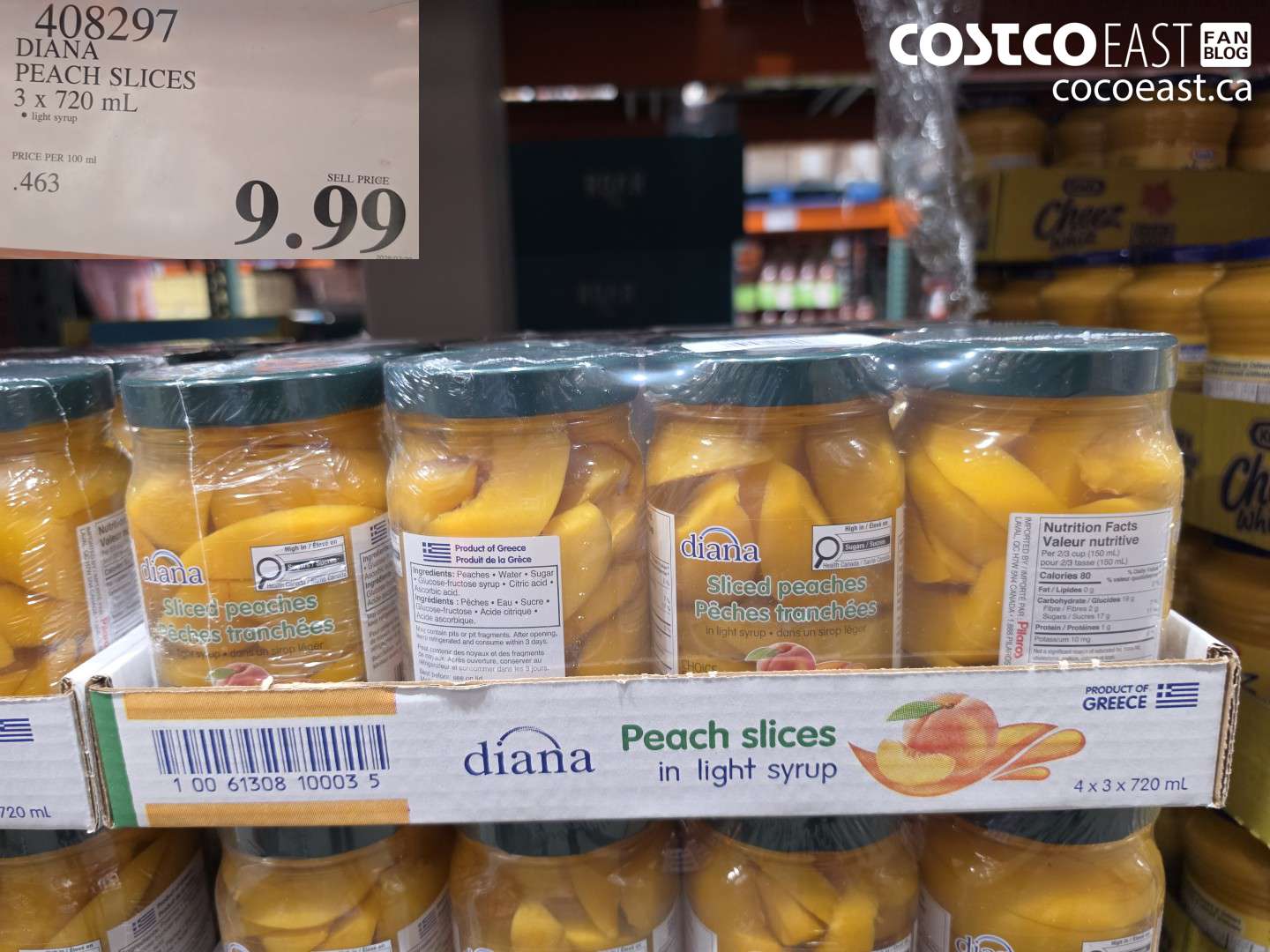408297 DIANA PEACH SLICES 3 X 720 ML $9.99
