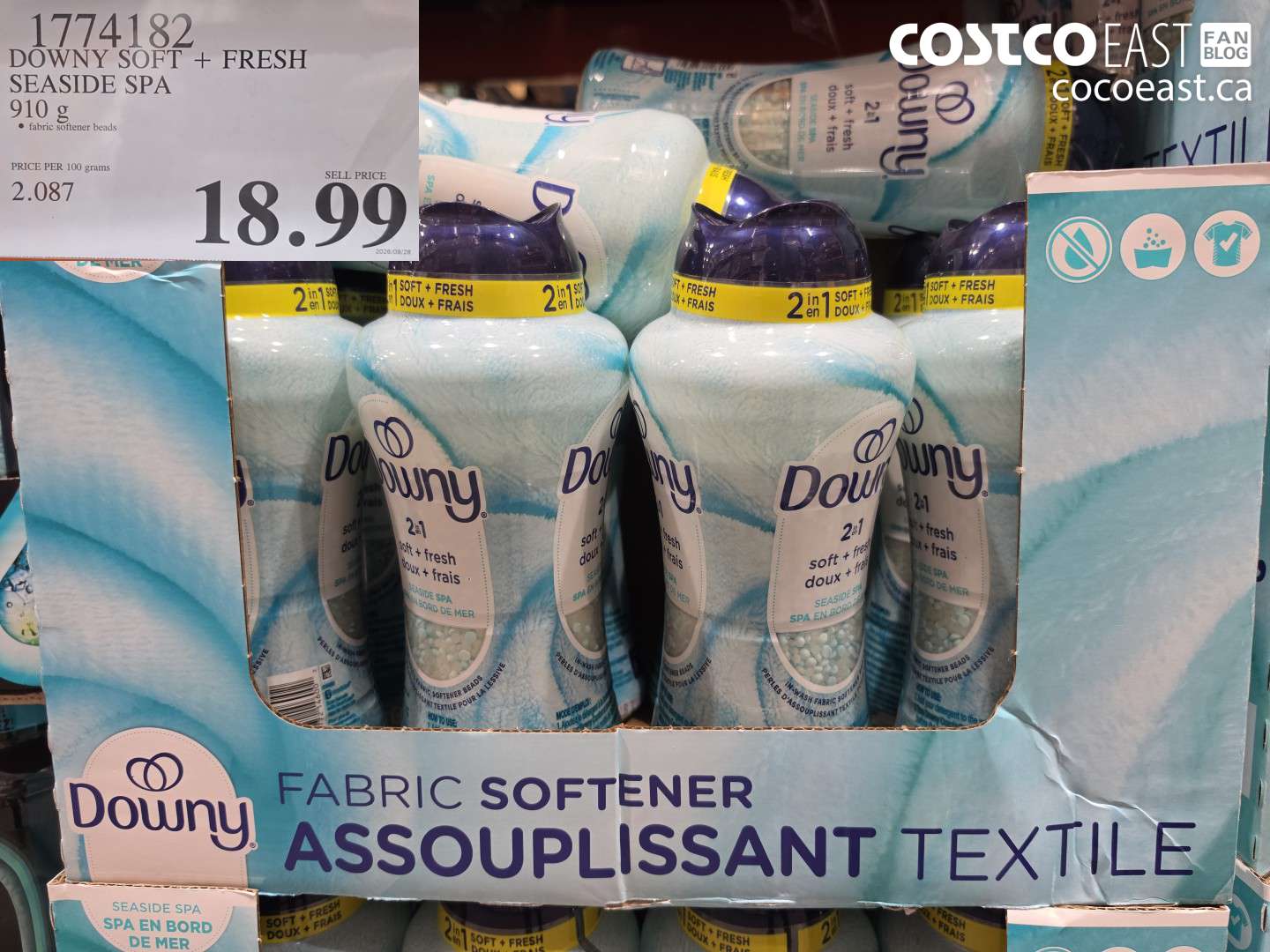 1774182 DOWNY SOFT + FRESH SEASIDE SPA 910 G $18.99