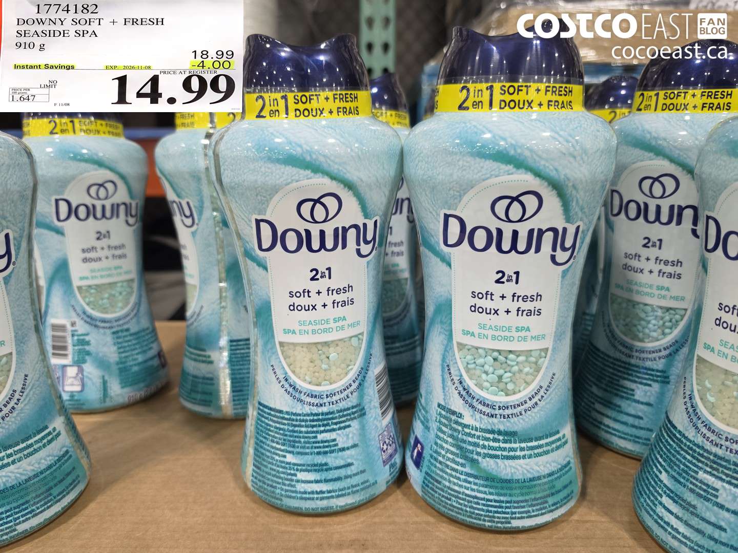 1774182 DOWNY SOFT + FRESH SEASIDE SPA 910 G ($4.00 INSTANT SAVINGS EXPIRES ON 2026-11-08) $14.99