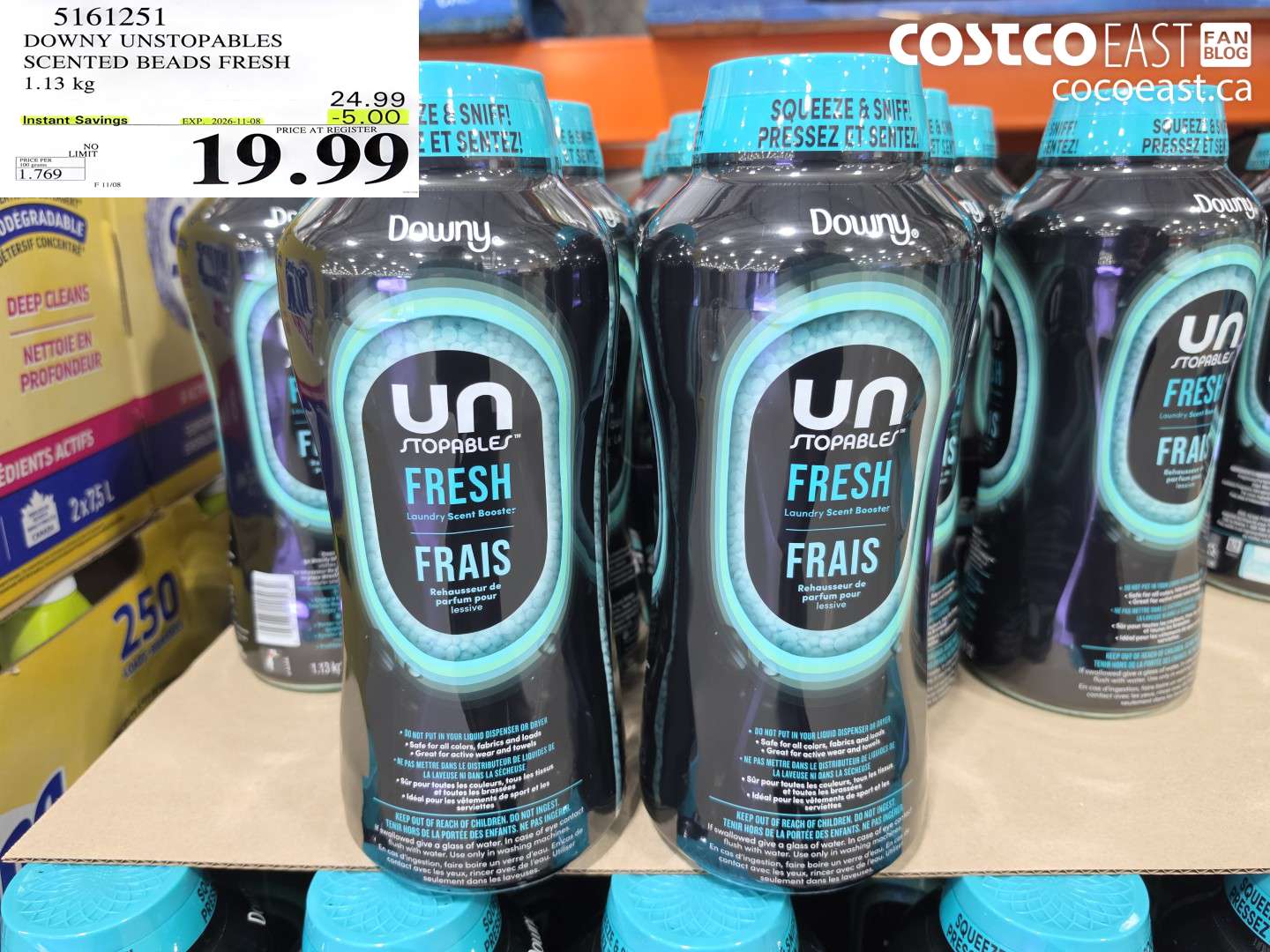 5161251 DOWNY UNSTOPABLES SCENTED BEADS FRESH 1.13 KG ($5.00 INSTANT SAVINGS EXPIRES ON 2026-11-08) $19.99