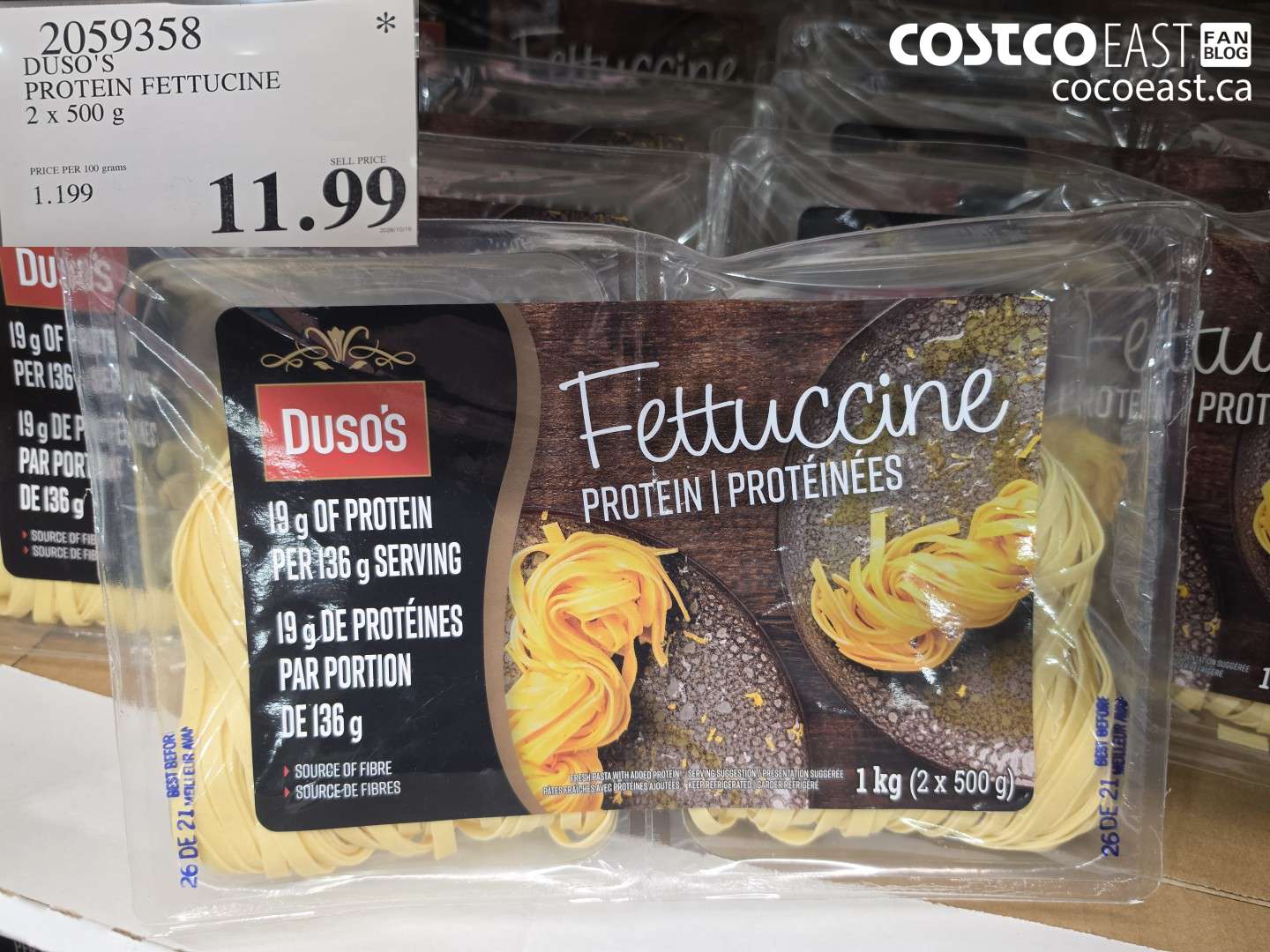 2059358 DUSO'S PROTEIN FETTUCINE 2 X 500 G $11.99