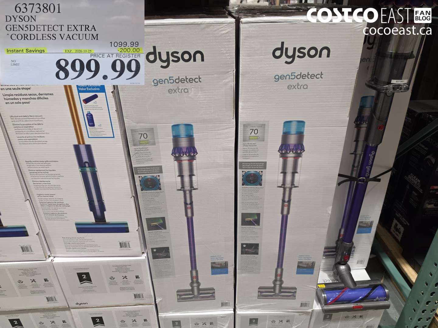 6373801 DYSON GEN5DETECT EXTRA CORDLESS VACUUM ($200.00 INSTANT SAVINGS EXPIRES ON 2026-10-25) $899.99