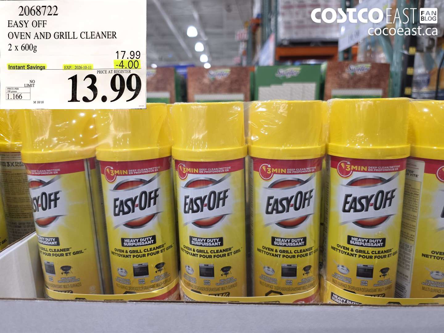 2068722 EASY OFF OVEN AND GRILL CLEANER 2 X 600G ($4.00 INSTANT SAVINGS EXPIRES ON 2026-10-11) $13.99