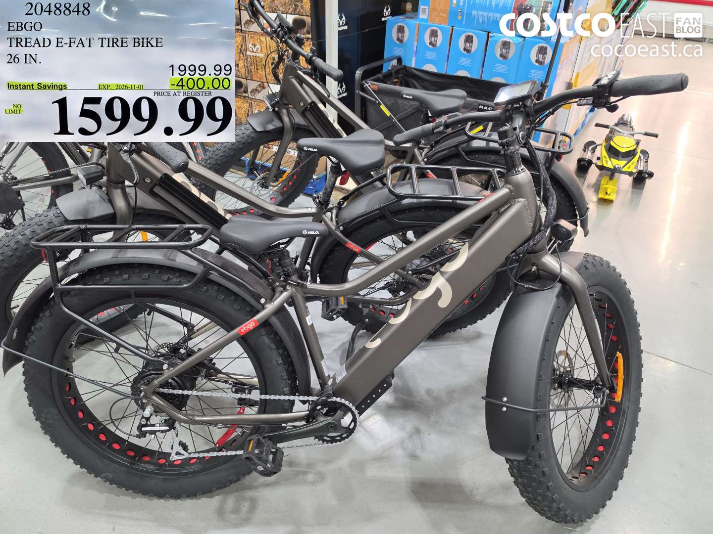 2048848 EBGO TREAD E-FAT TIRE BIKE 26 IN. ($400.00 INSTANT SAVINGS EXPIRES ON 2026-11-01) $1599.99