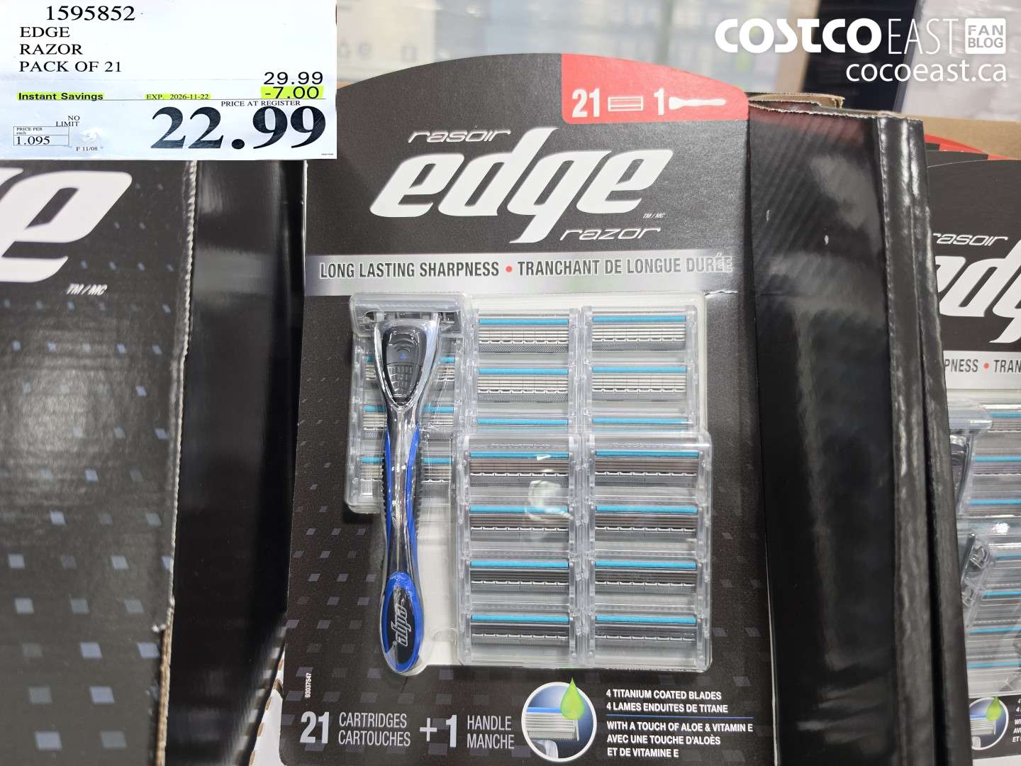 1595852 EDGE RAZOR PACK OF 21 ($7.00 INSTANT SAVINGS EXPIRES ON 2026-11-22) $22.99