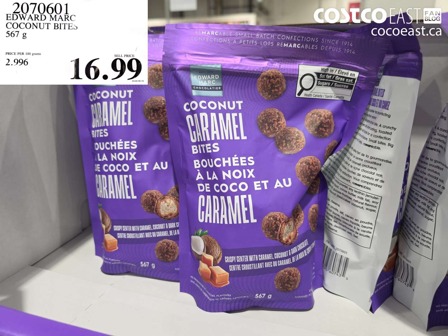 2070601 EDWARD MARC COCONUT BITES 567 G $16.99