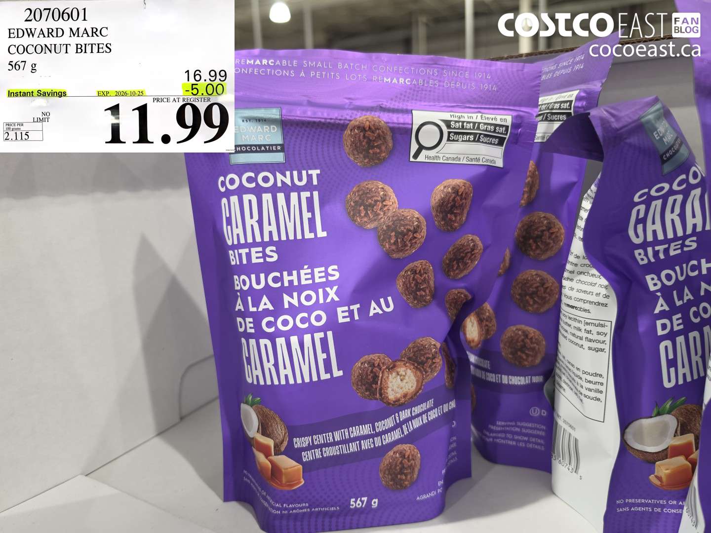 2070601 EDWARD MARC COCONUT BITES 567 G ($5.00 INSTANT SAVINGS EXPIRES ON 2026-10-25) $11.99