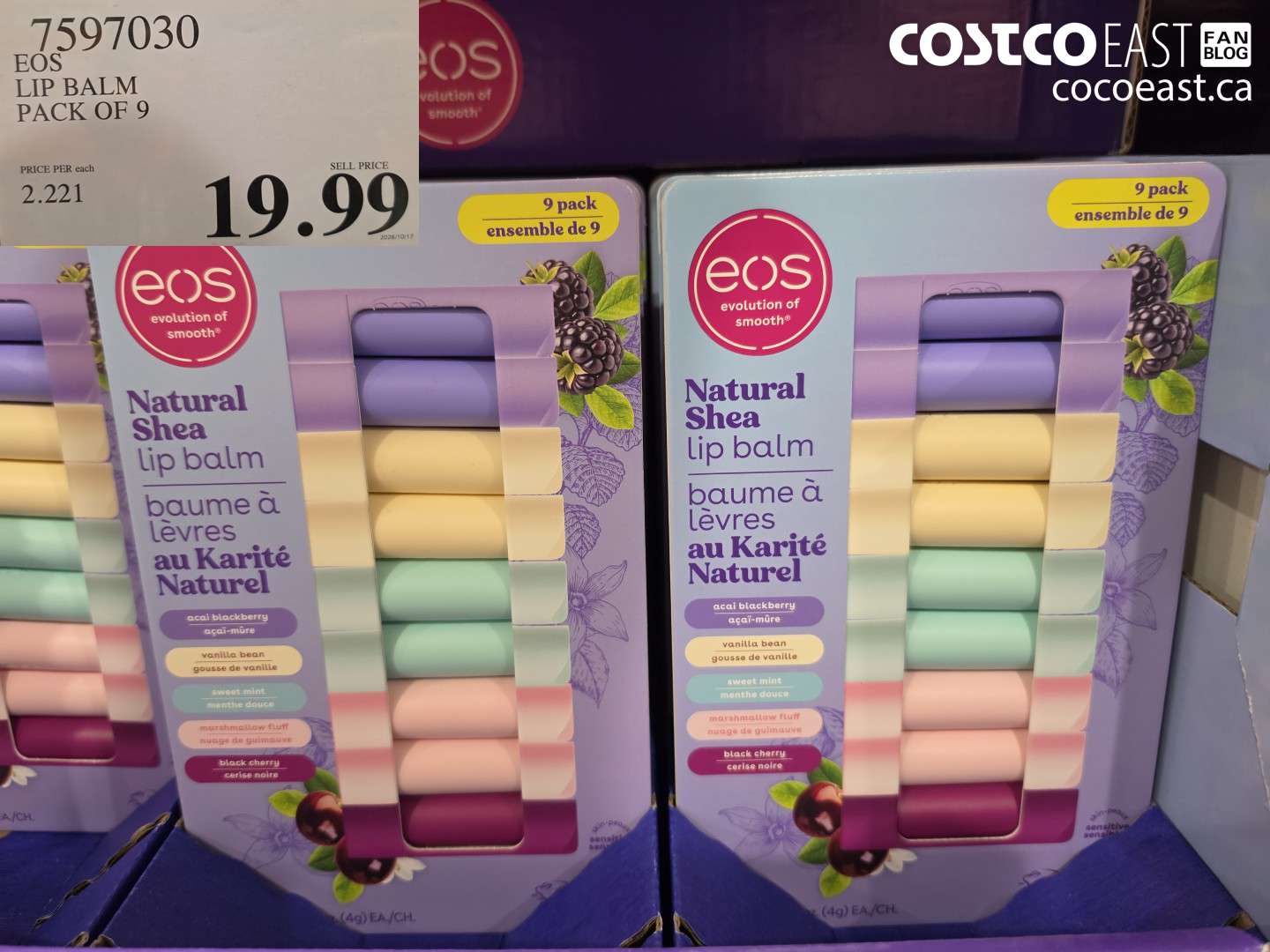 7597030 EOS LIP BALM PACK OF 9 $19.99