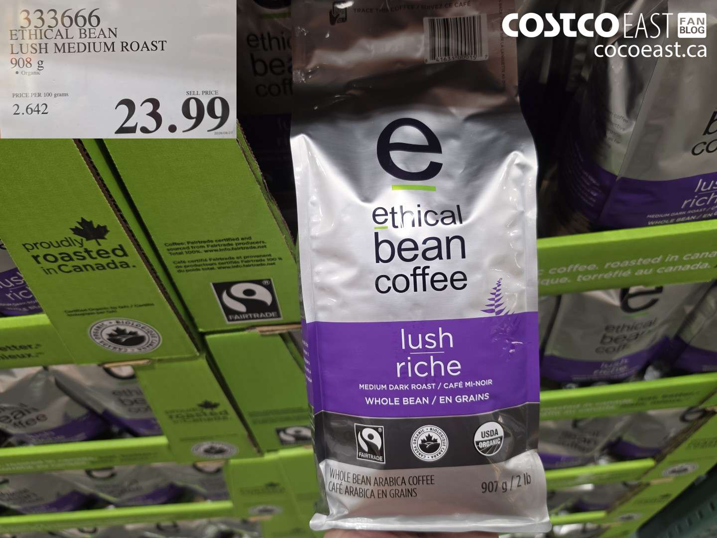 333666 ETHICAL BEAN LUSH MEDIUM ROAST 908 G $23.99