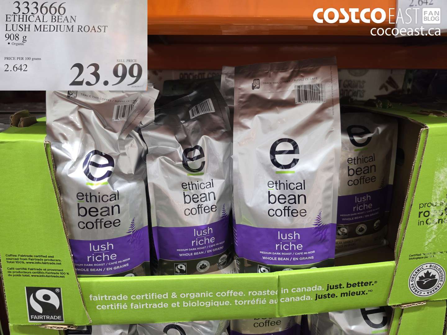 333666 ETHICAL BEAN LUSH MEDIUM ROAST 908 G $23.99