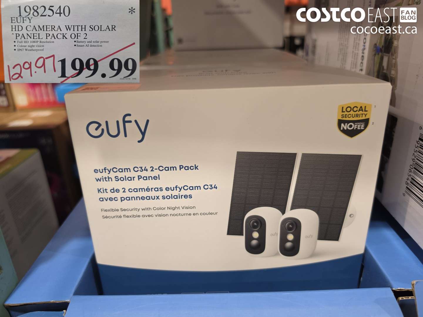 1982540 EUFY HD CAMERA WITH SOLAR PANEL PACK OF 2 $199.99