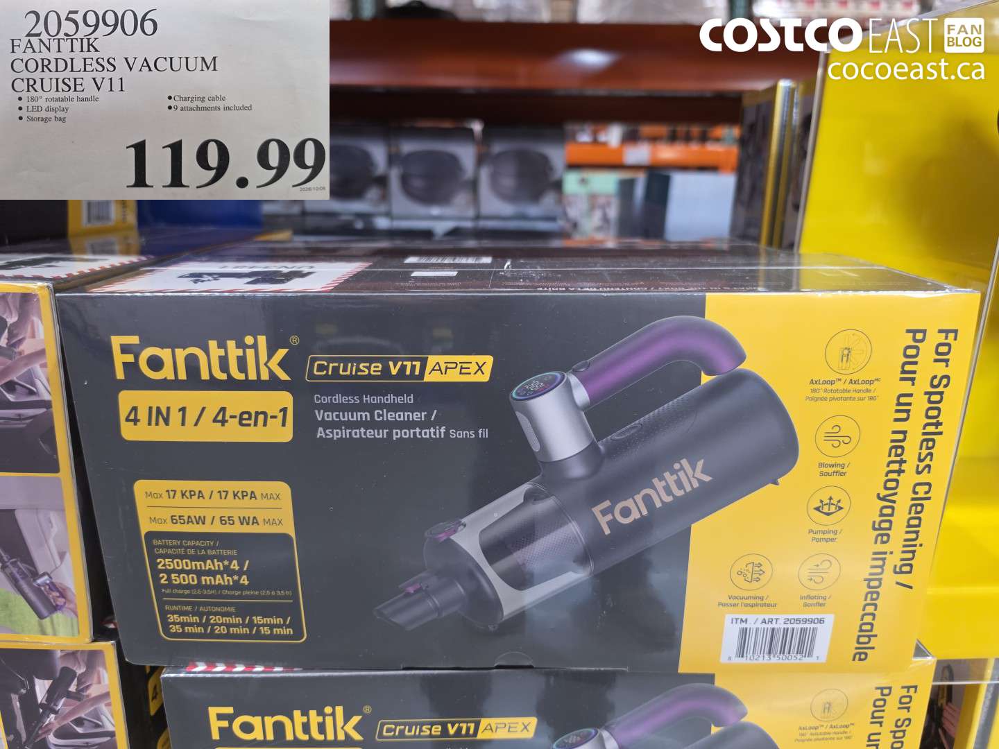 2059906 FANTTIK CORDLESS VACUUM CRUISE V11 $119.99