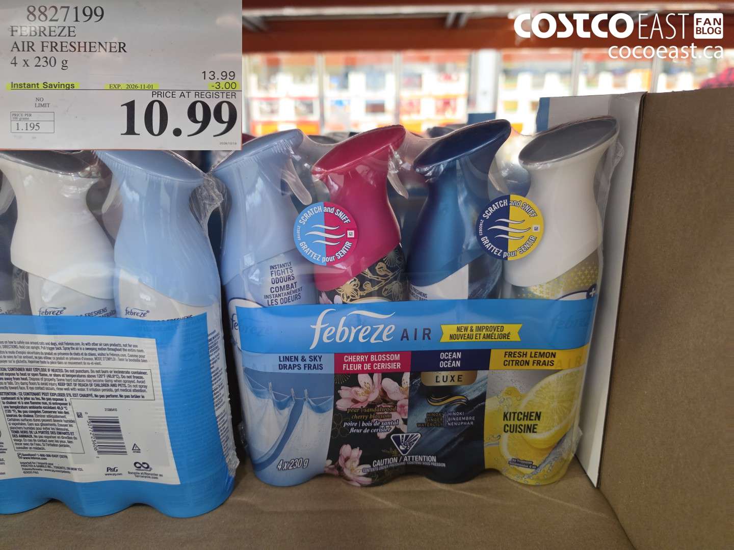 8827199 FEBREZE AIR FRESHENER 4 X 230 G ($3.00 INSTANT SAVINGS EXPIRES ON 2026-11-01) $10.99