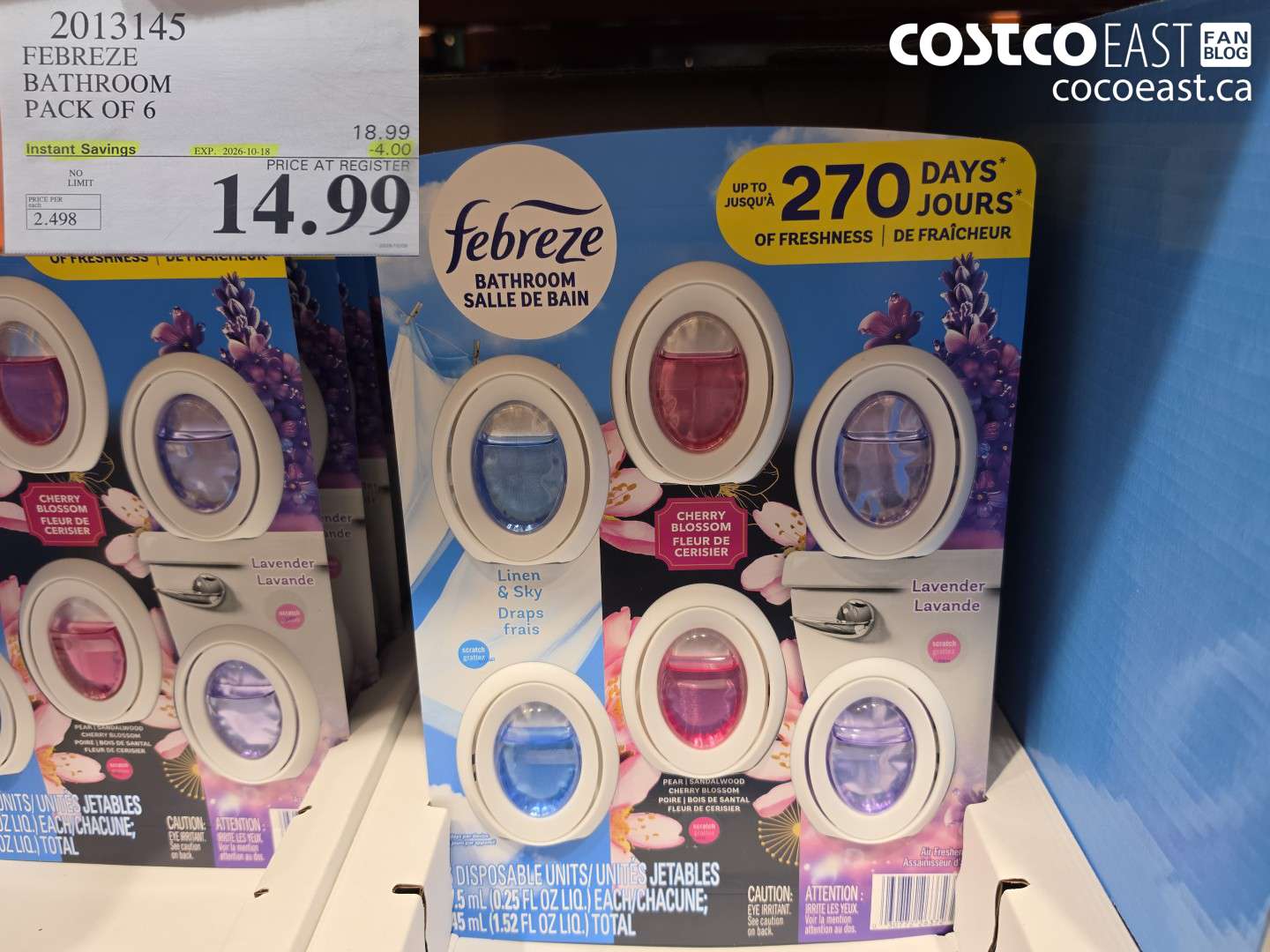 2013145 FEBREZE BATHROOM PACK OF 6 ($4.00 INSTANT SAVINGS EXPIRES ON 2026-10-18) $14.99