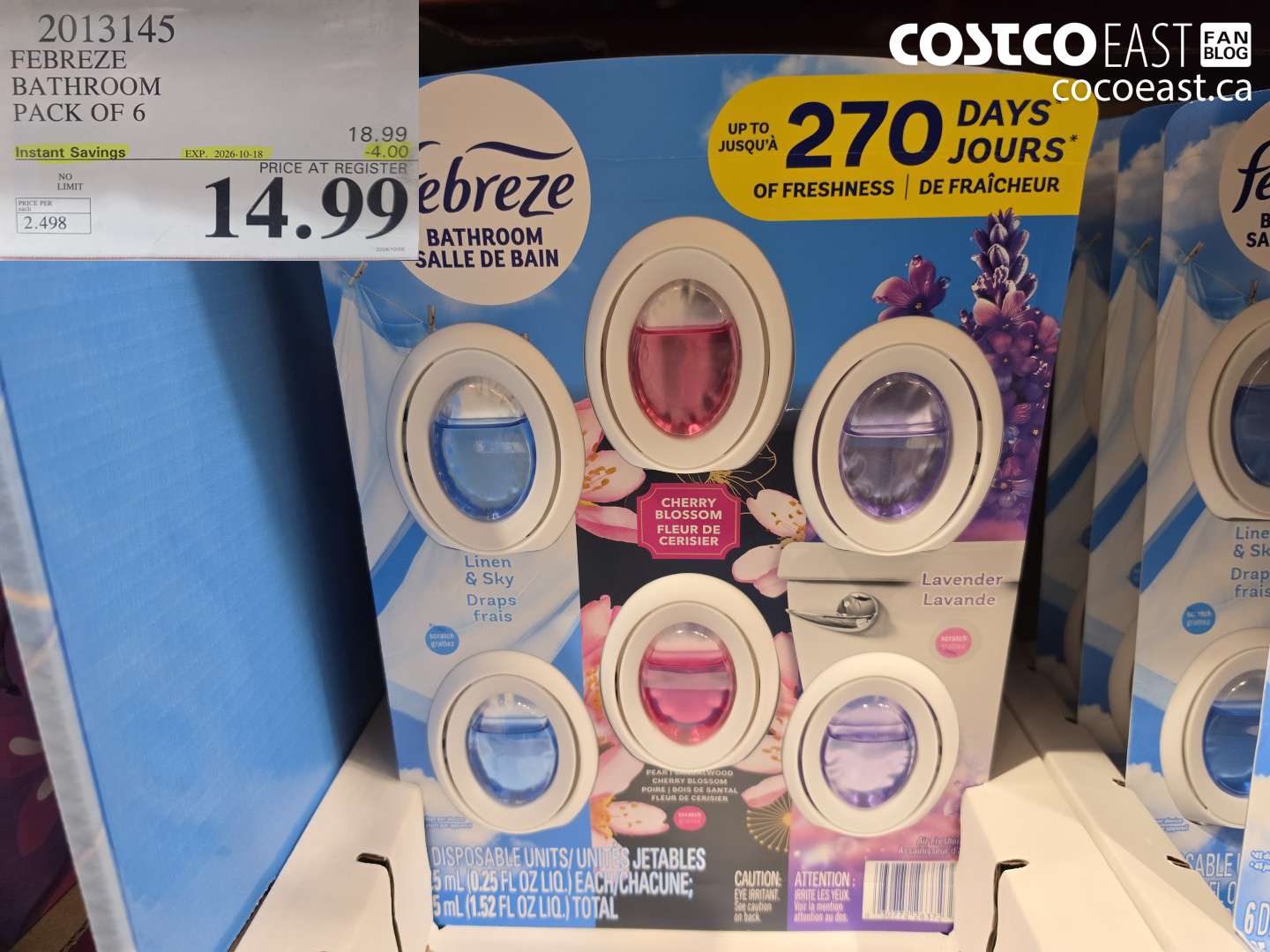2013145 FEBREZE BATHROOM PACK OF 6 ($4.00 INSTANT SAVINGS EXPIRES ON 2026-10-18) $14.99