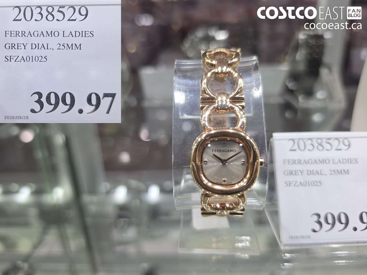 2038529 FERRAGAMO LADIES GREY DIAL, 25MM $399.97