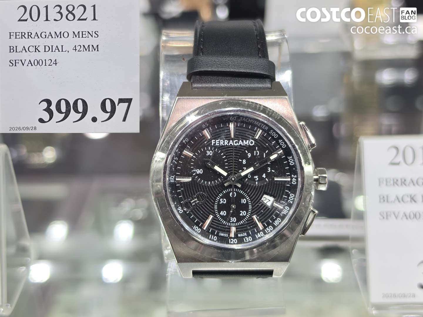2013821 FERRAGAMO MENS BLACK DIAL, 42MM SFVA00124 $399.97