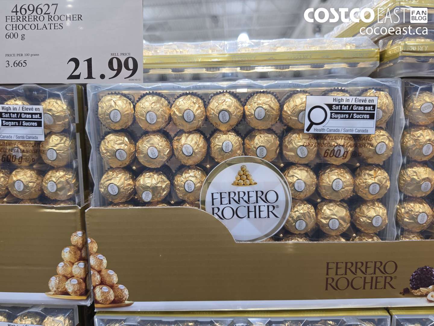 469627 FERRERO ROCHER CHOCOLATES 600 G $21.99