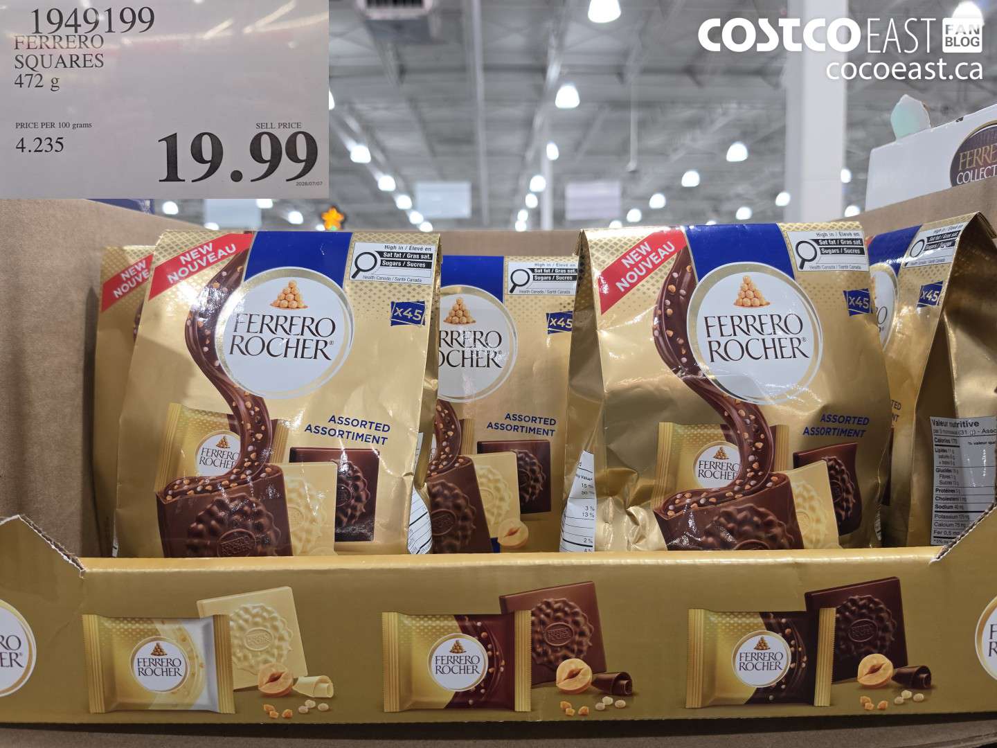 1949199 FERRERO SQUARES 472 G $19.99