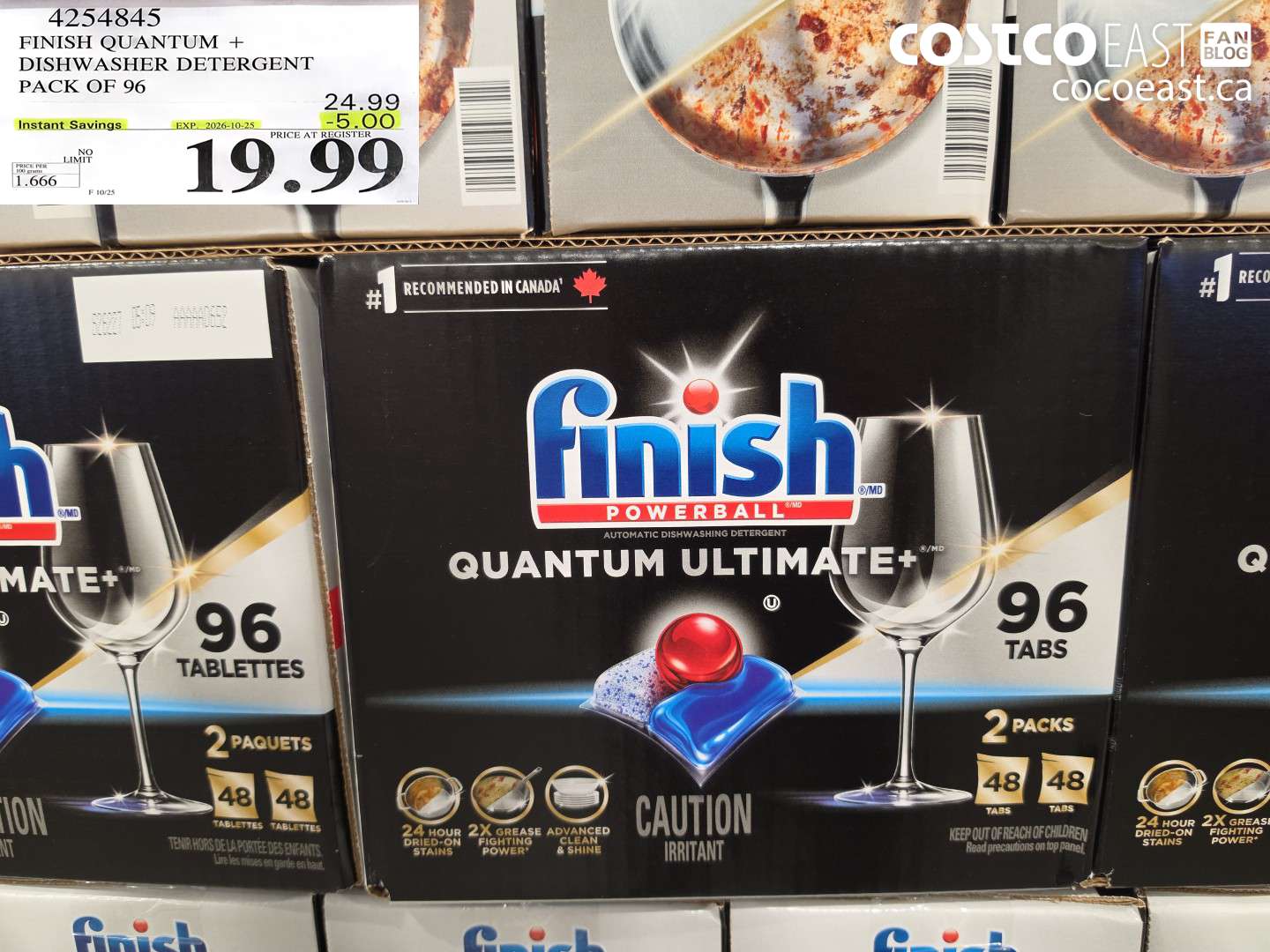4254845 FINISH QUANTUM + DISHWASHER DETERGENT PACK OF 96 ($5.00 INSTANT SAVINGS EXPIRES ON 2026-10-25) $19.99