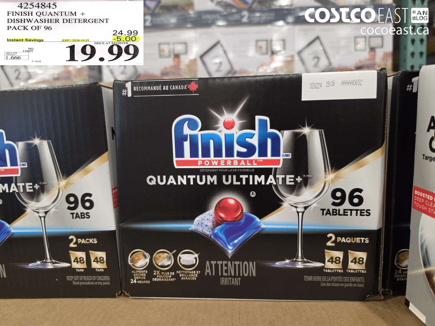 4254845 FINISH QUANTUM + DISHWASHER DETERGENT PACK OF 96 ($5.00 INSTANT SAVINGS EXPIRES ON 2026-10-25) $19.99
