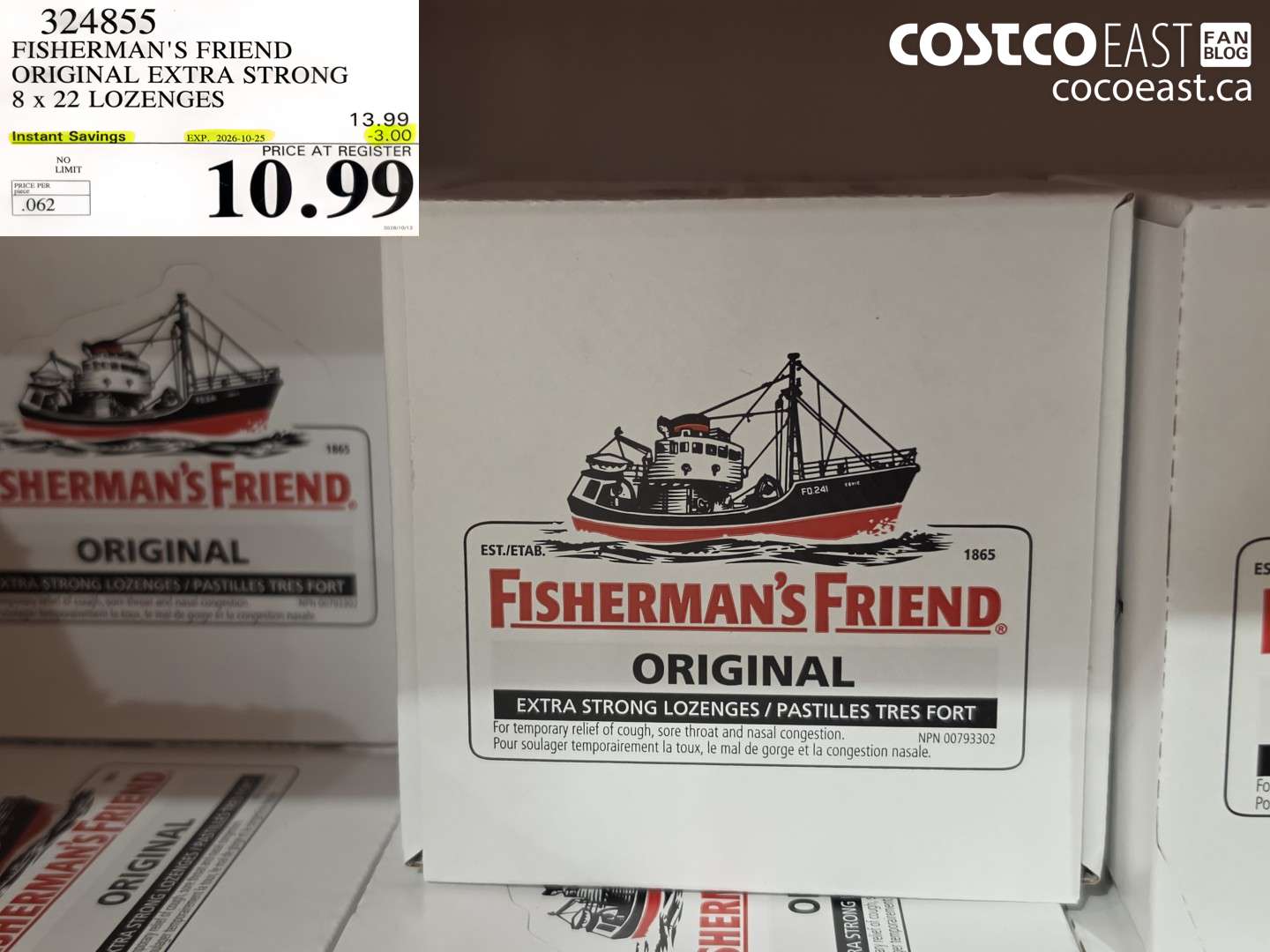 324855 FISHERMAN'S FRIEND ORIGINAL EXTRA STRONG 8 X 22 LOZENGES ($3.00 INSTANT SAVINGS EXPIRES ON 2026-10-25) $10.99