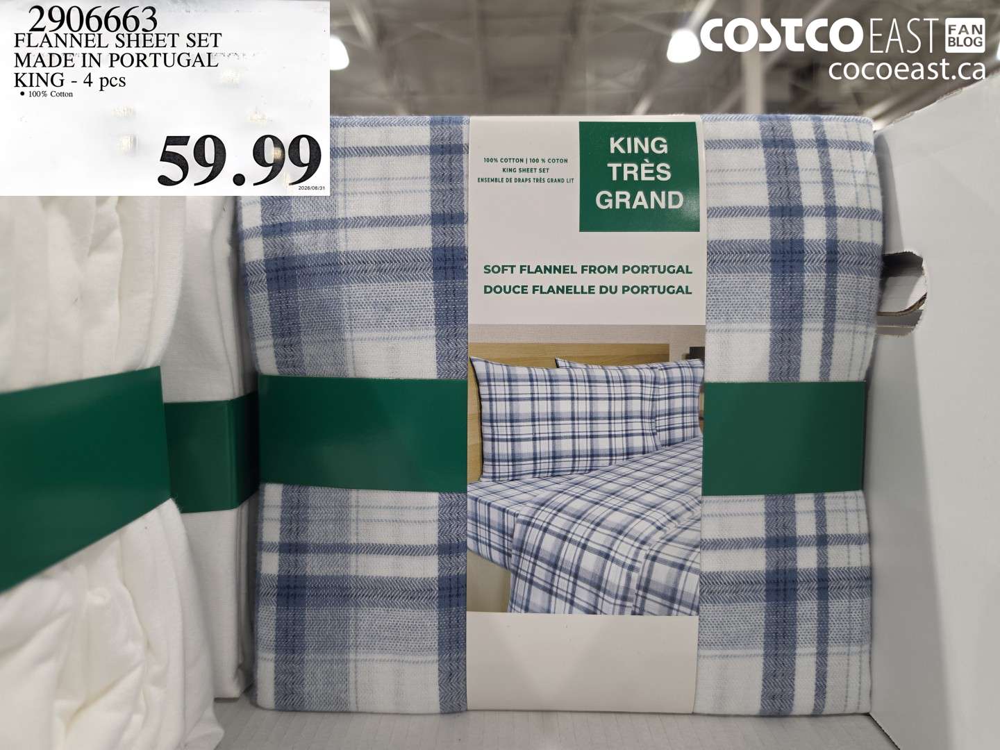 2906663 FLANNEL SHEET SET MADE IN PORTUGAL KING - 4 PCS $59.99