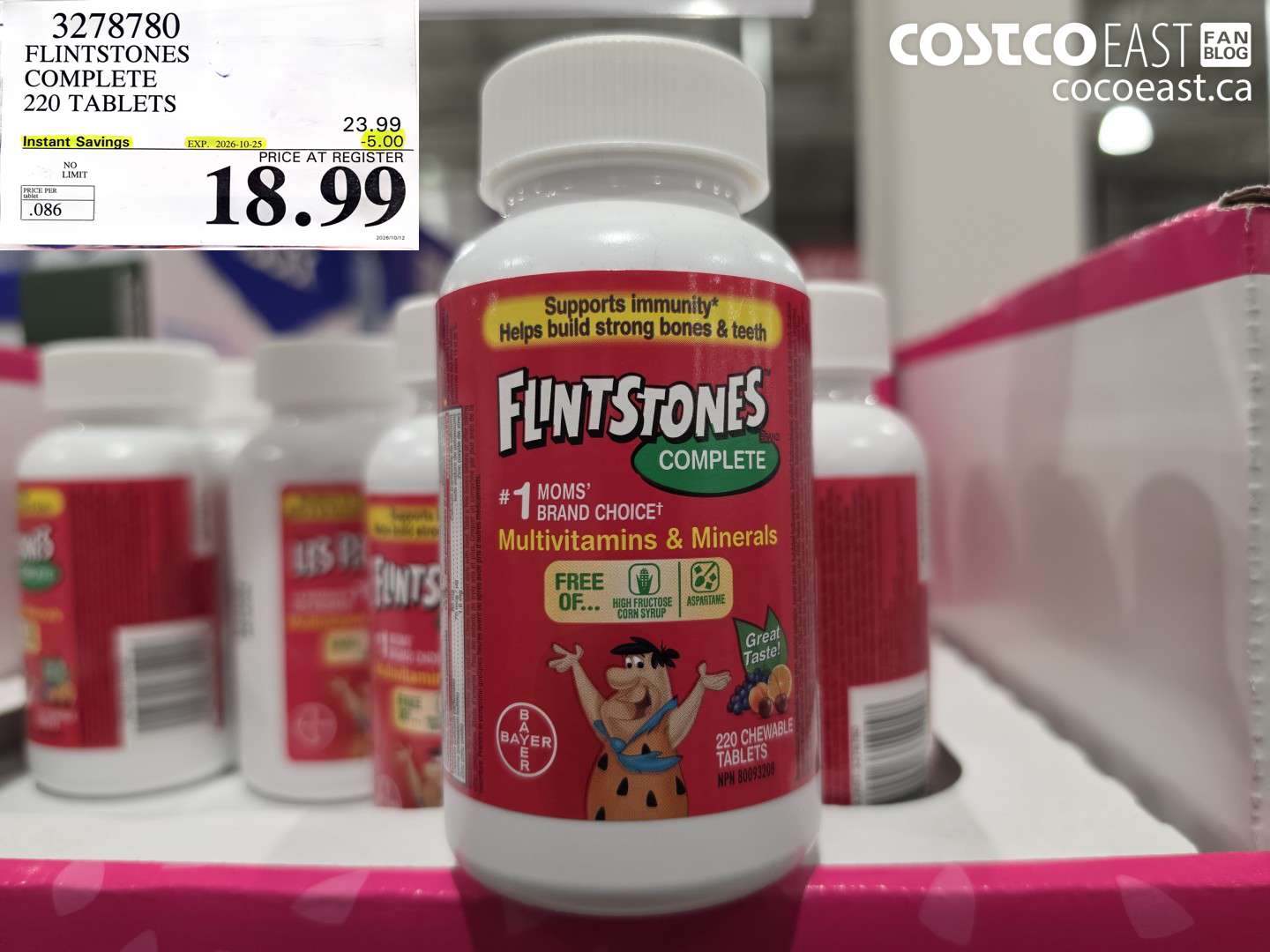 3278780 FLINTSTONES COMPLETE 220 TABLETS ($5.00 INSTANT SAVINGS EXPIRES ON 2026-10-25) $18.99