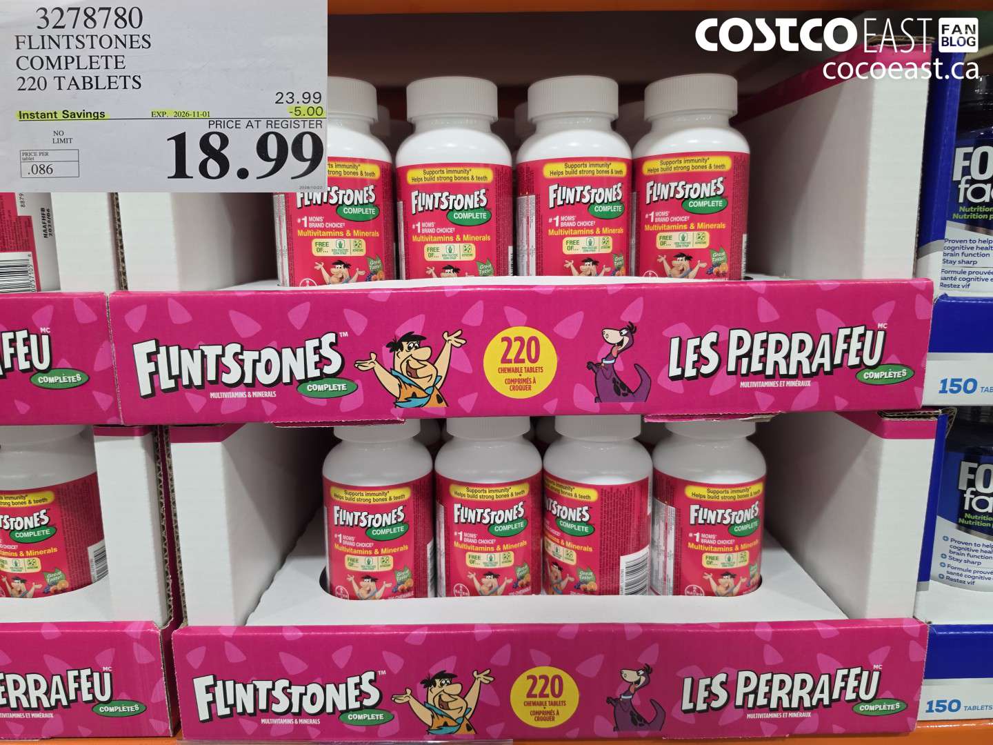 3278780 FLINTSTONES COMPLETE 220 TABLETS ($5.00 INSTANT SAVINGS EXPIRES ON 2026-11-01) $18.99
